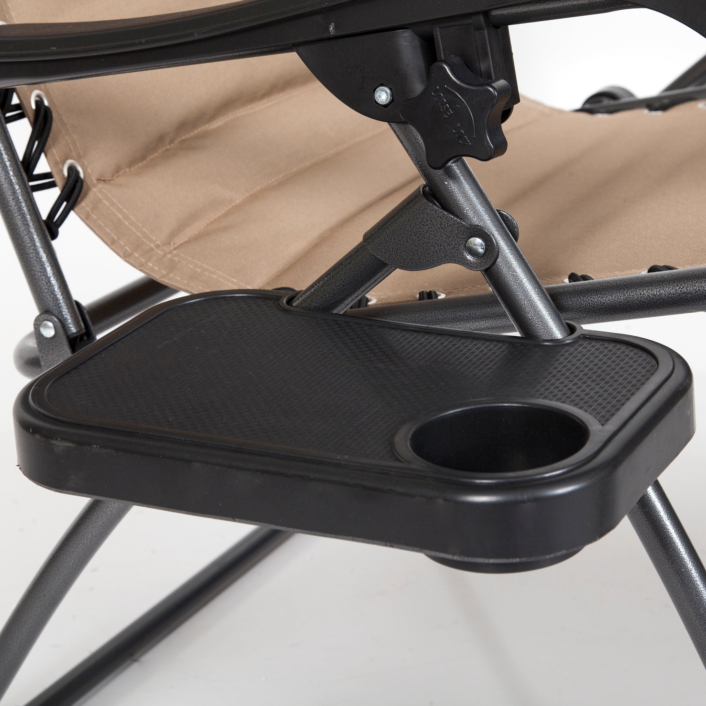 MacSports XL Anti Gravity Chair with Canopy and Cup Tray, Extra Large, Tan