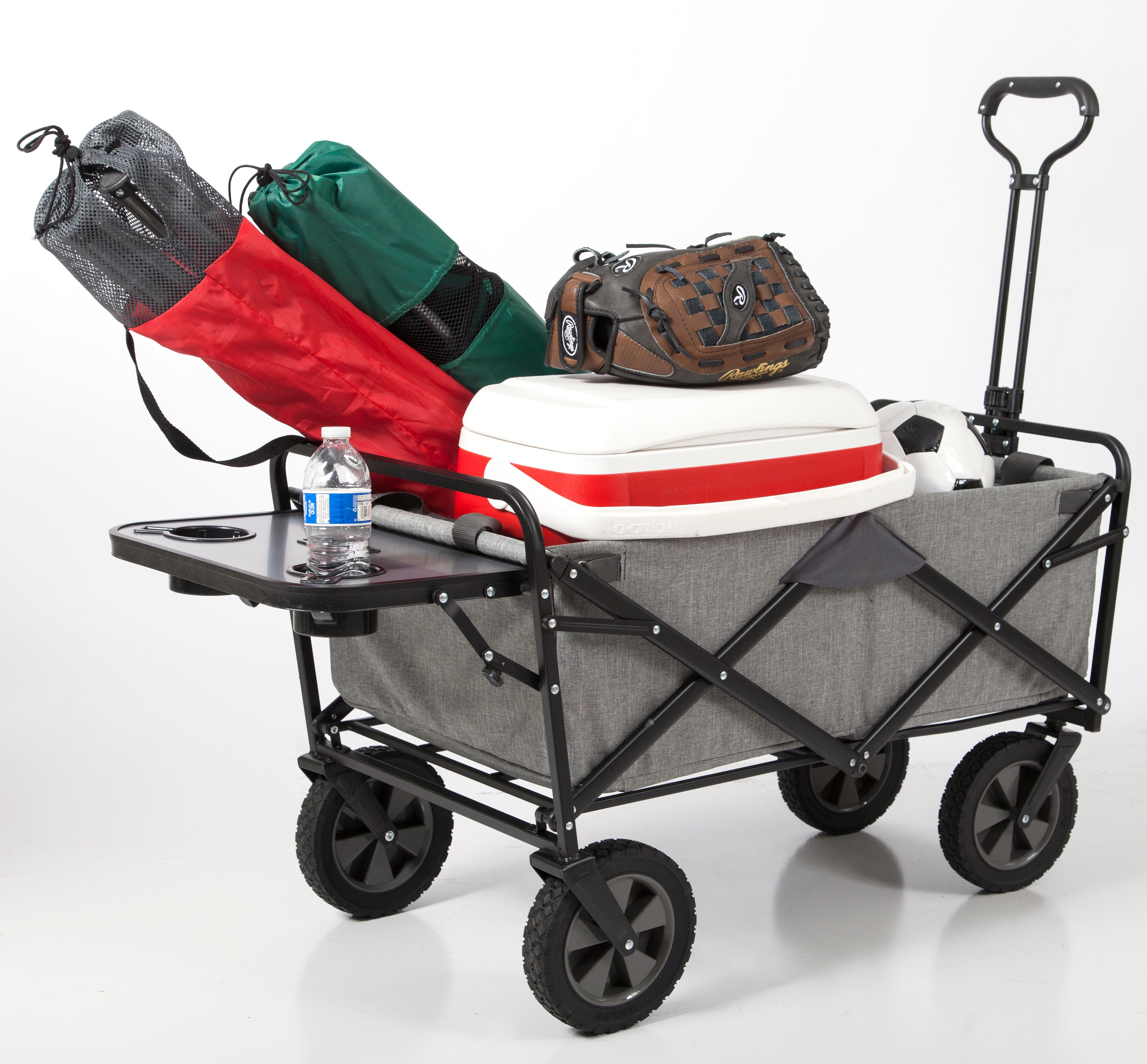 Mac Sports Collapsible Folding Outdoor Utility Wagon With Table - Light Grey