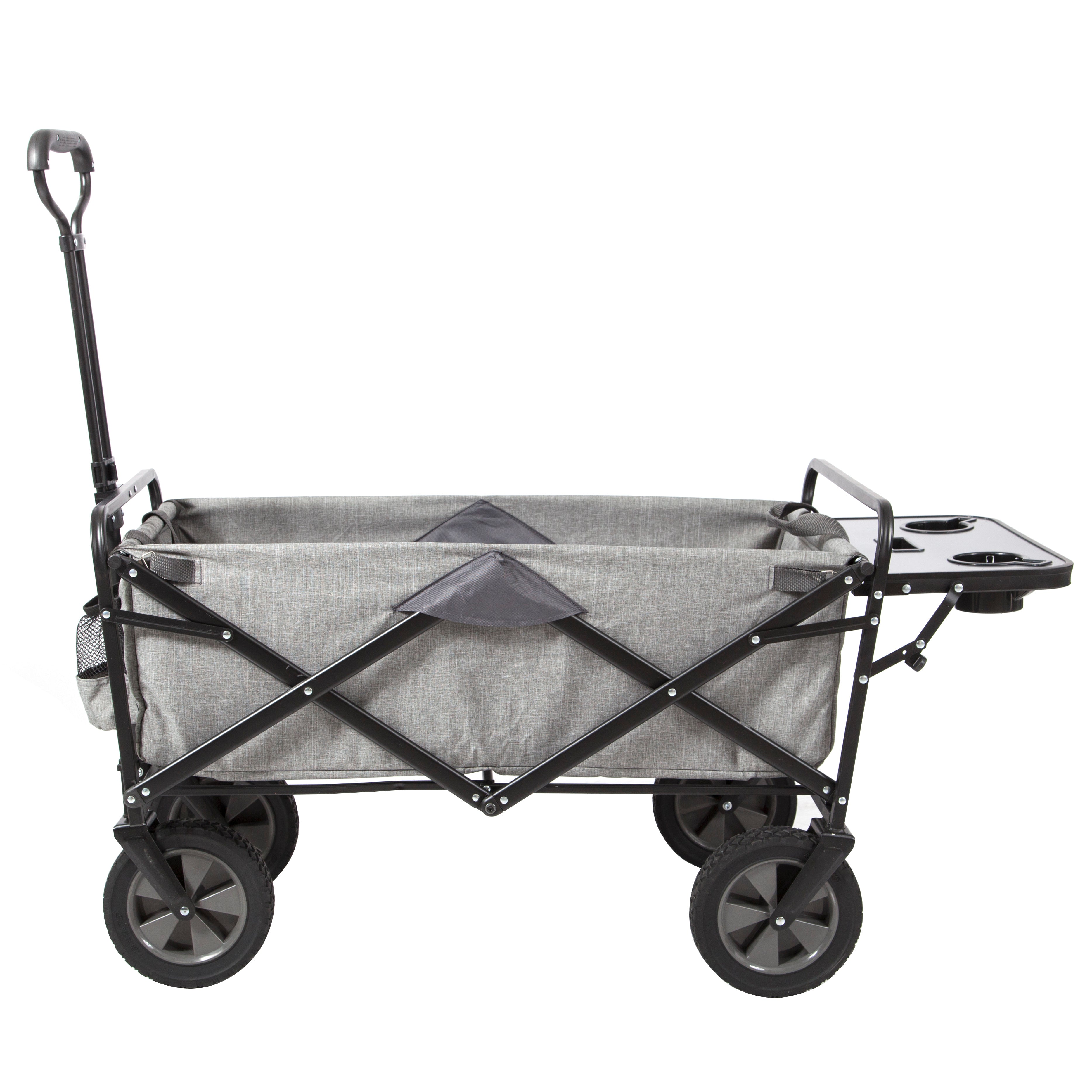 Mac Sports Collapsible Folding Outdoor Utility Wagon With Table - Light Grey