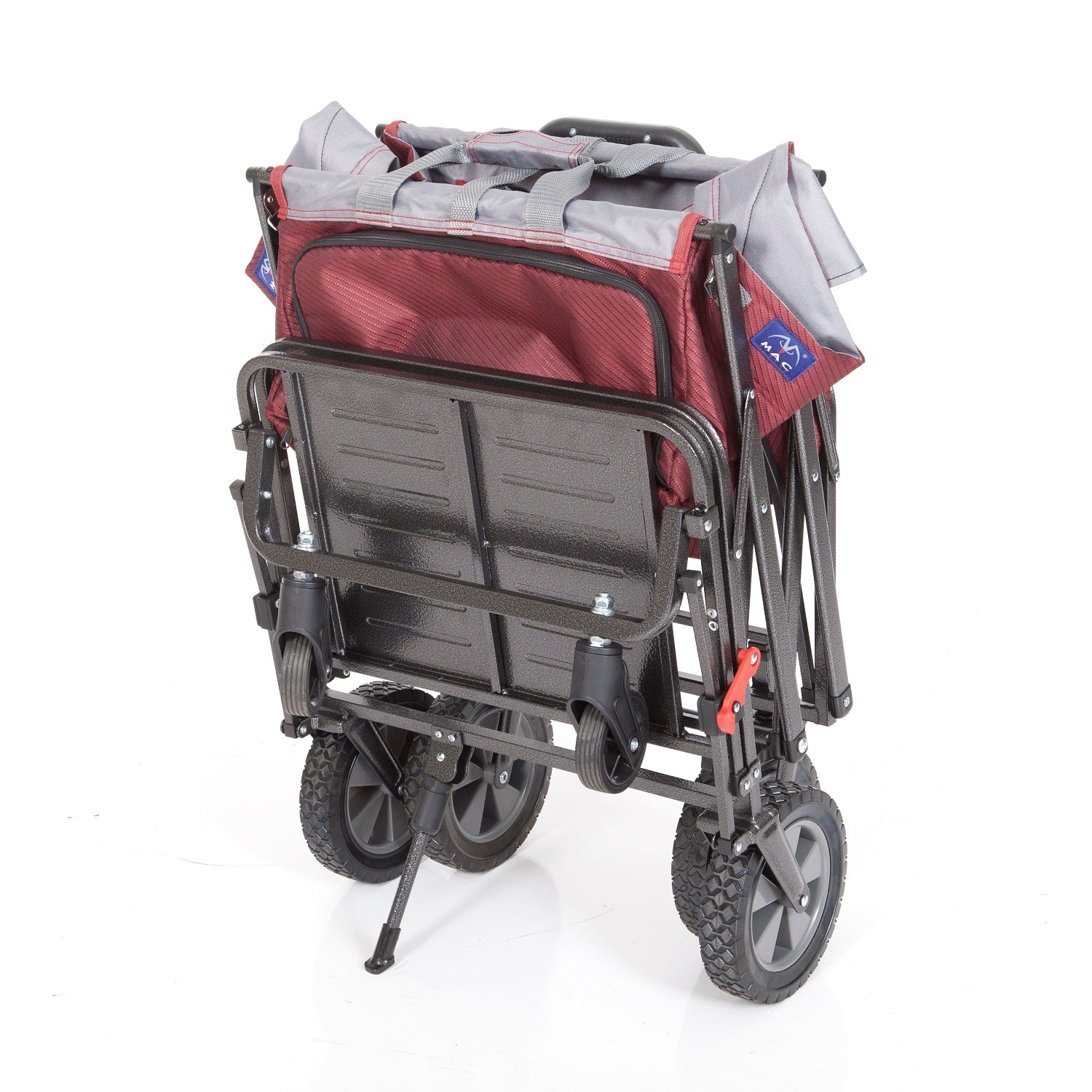 MacSports Collapsible Folding Outdoor Utility Tailgate Wagon with Cargo Trailer, Wine Red